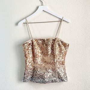 White House Black Market Sequin Corset Top Size 6